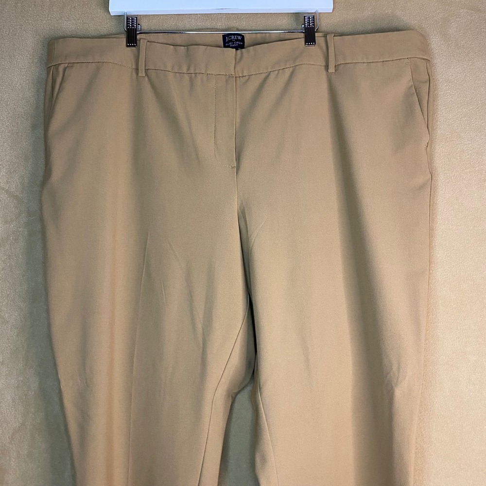 J Crew Ruby Crop Pant‎ Khaki Tan Straight Leg Women's Casual Comfort Size 24 EUC - Picture 3 of 8